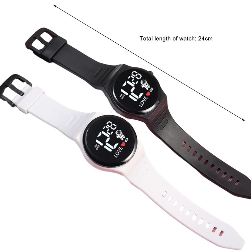Silicone Wristband Watch Ergonomic Design Wristwatch Adjustable Led Electronic Watch Spaceman Pattern Soft Silicone for Men