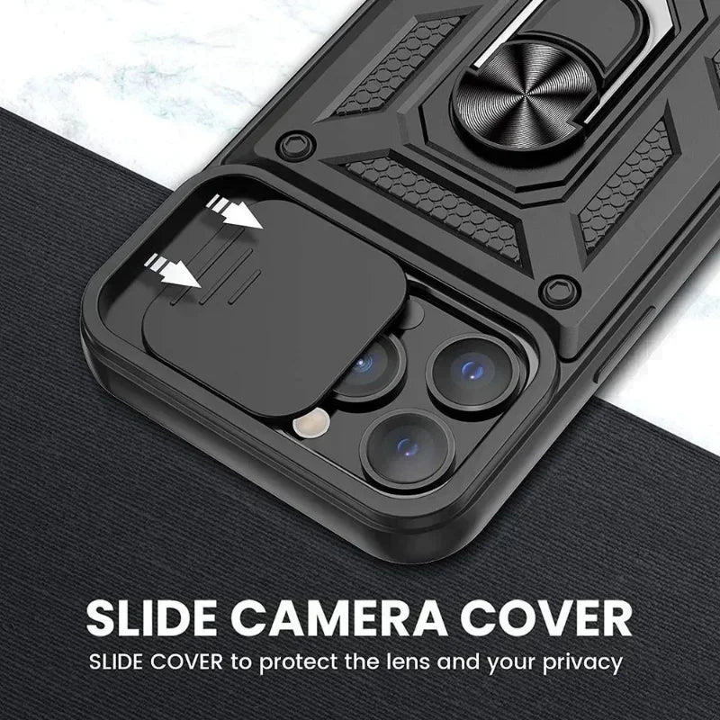 Cases For iPhone 16 Pro Max Plus | Shockproof Armor Slide Camera Lens Protection Cover