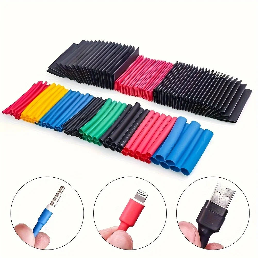 164/560pcs Polyolefin Heat Shrink Tubing Set | 2:1 Shrink Ratio for Wires Cables Multicolor Sleeves | Perfect for Soldiering | Durable | Multicolors