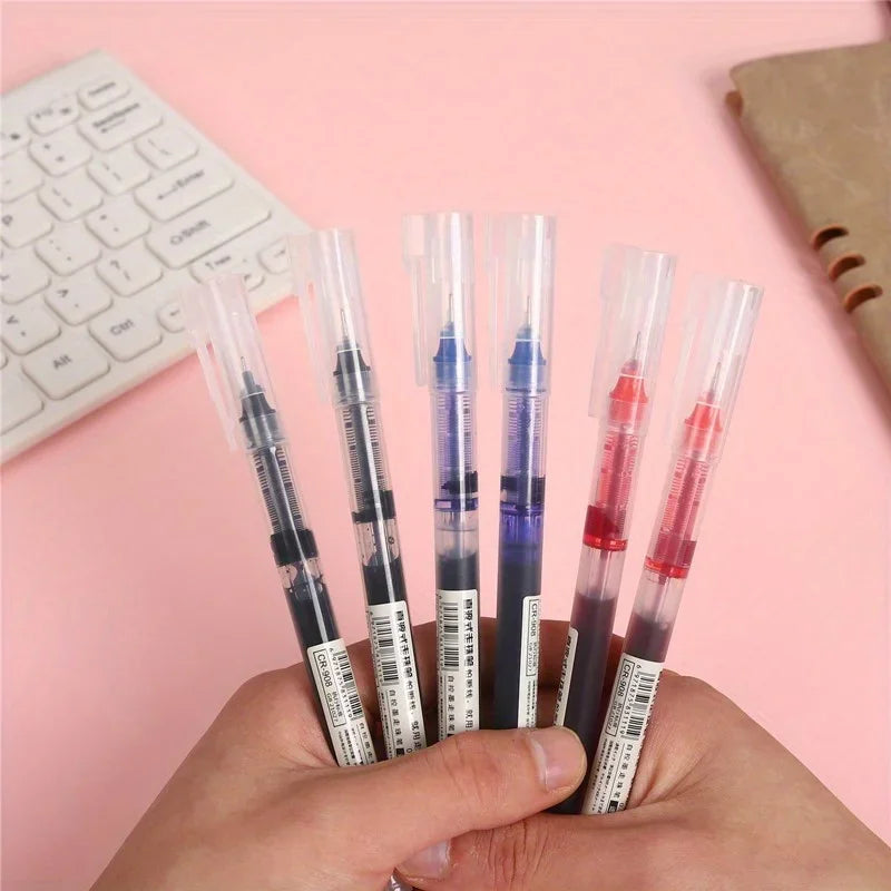 10Pcs/set | High Quality Needle Type Gel Pens | Straight Liquid Ballpoint Pen | Office Pen | For Professional Look | For Boss Look | Signing Pen