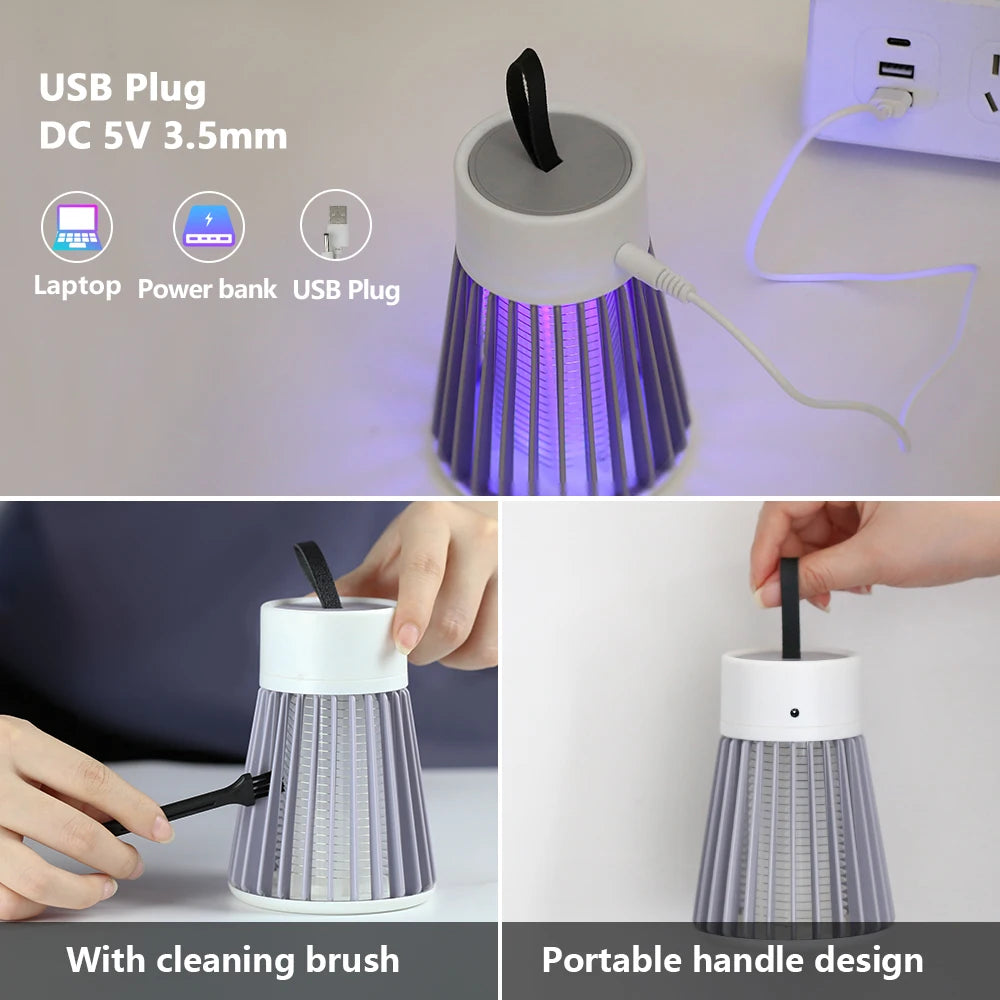 Electric Shock Mosquito Killer Lamp | USB 5V Fly Trap Zapper | Insect Killer Repellent | Bedroom / Outdoor Anti Mosquito Trap
