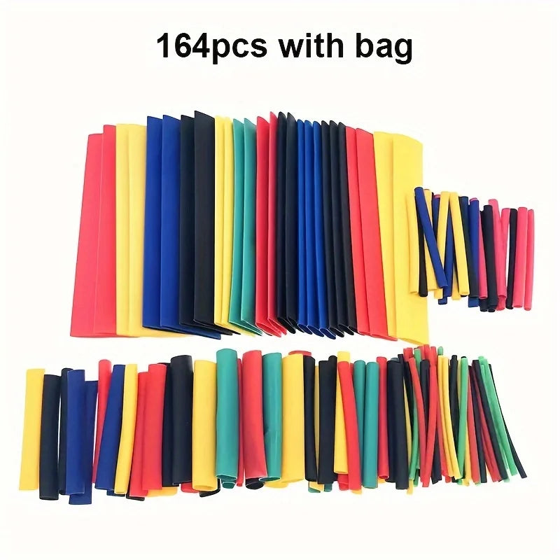 164/560pcs Polyolefin Heat Shrink Tubing Set | 2:1 Shrink Ratio for Wires Cables Multicolor Sleeves | Perfect for Soldiering | Durable | Multicolors