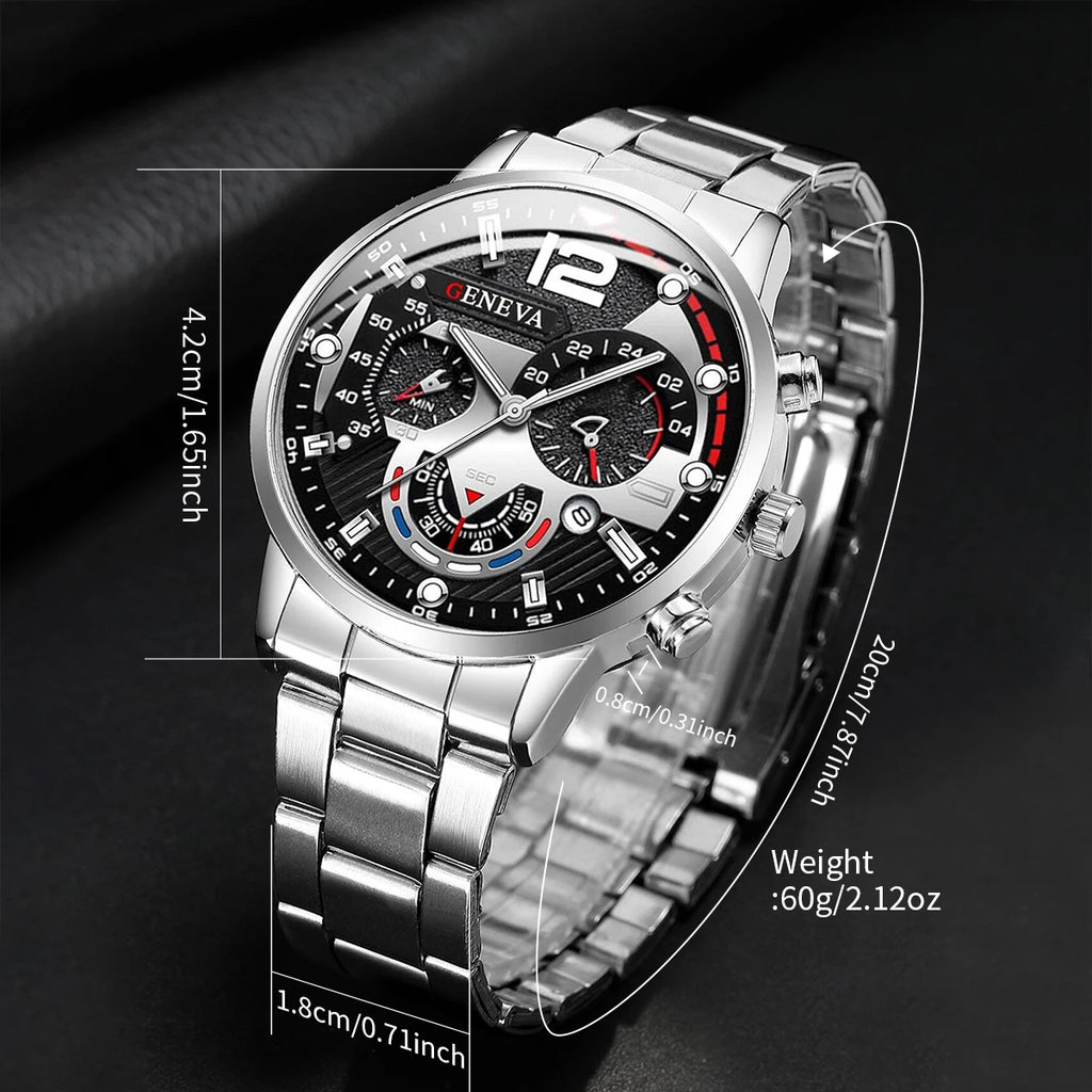 4PCS Men Business Watches Set Fashion Analog Quartz Watch for Mens Clock Reloj Hombre（Without Box）