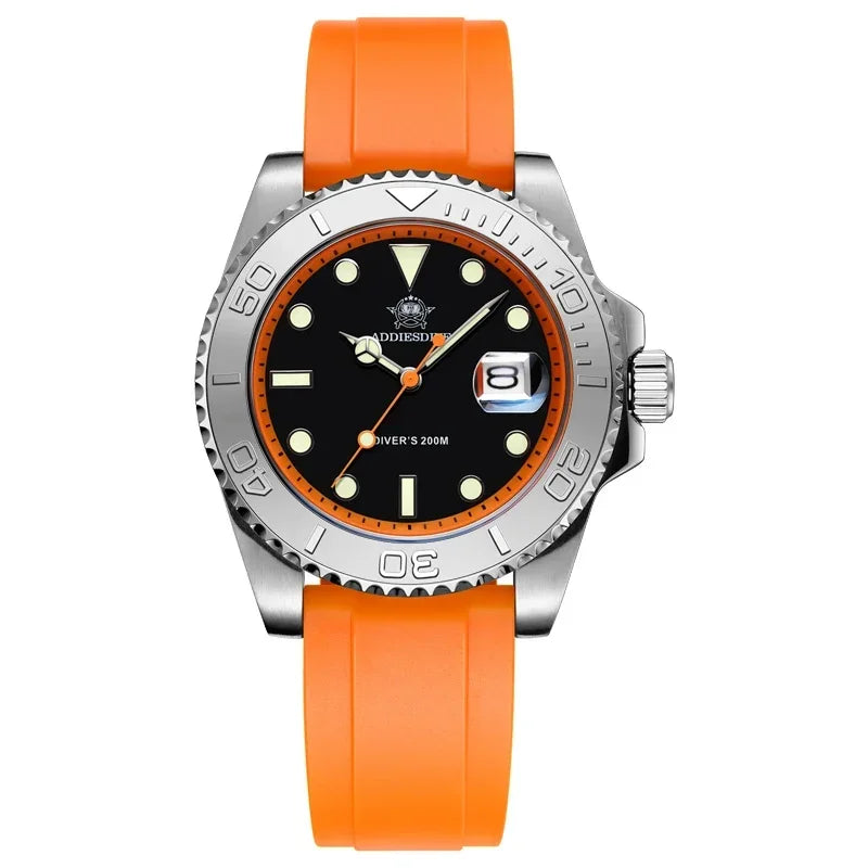 ADDIESDIVE AD2040 Man Rubber Quartz Watch Super Luminous Calendar Display 200m Waterproof  Diving Watches 41mm AD2040 Wristwatch
