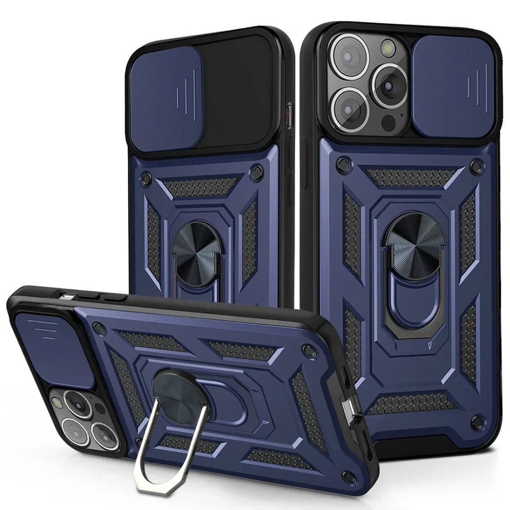 Cases For iPhone 16 Pro Max Plus | Shockproof Armor Slide Camera Lens Protection Cover
