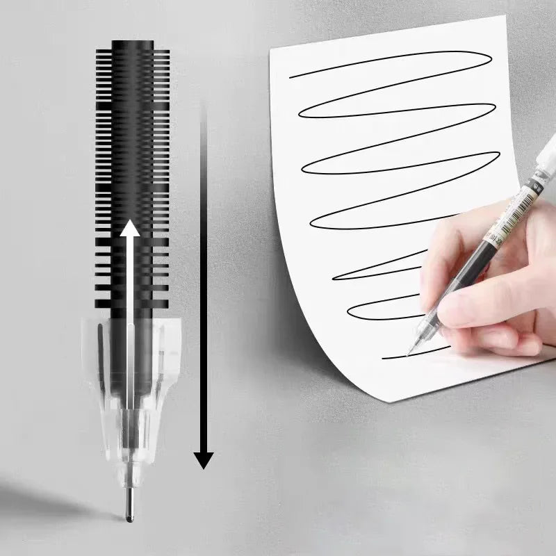 10Pcs/set | High Quality Needle Type Gel Pens | Straight Liquid Ballpoint Pen | Office Pen | For Professional Look | For Boss Look | Signing Pen