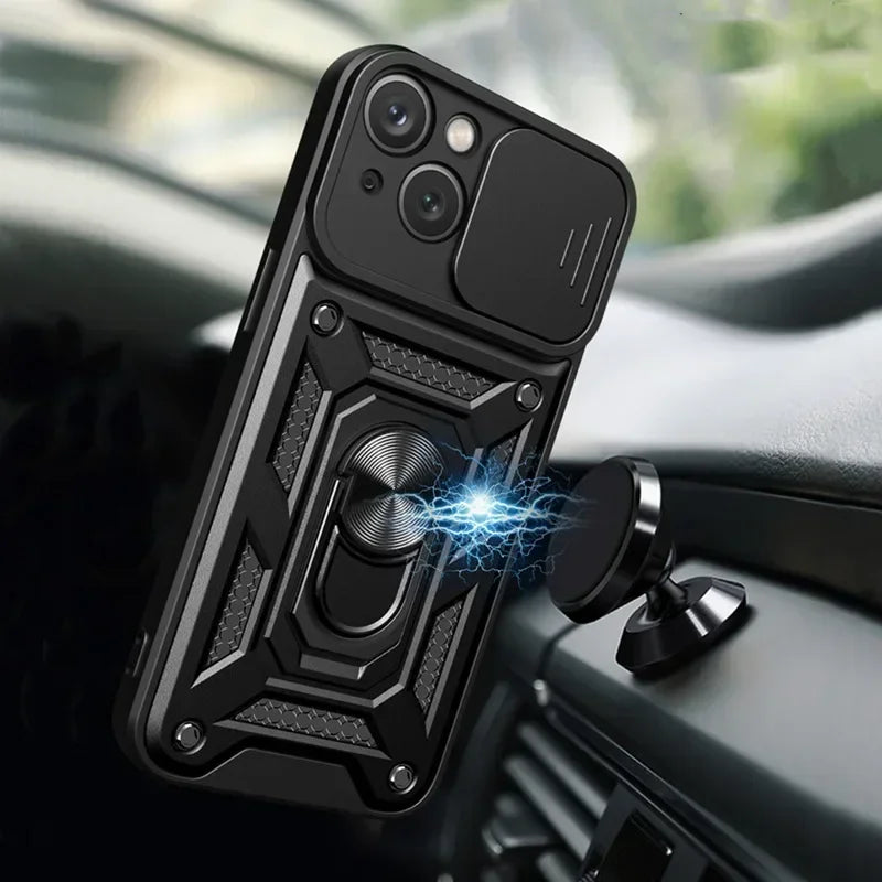 Cases For iPhone 16 Pro Max Plus | Shockproof Armor Slide Camera Lens Protection Cover