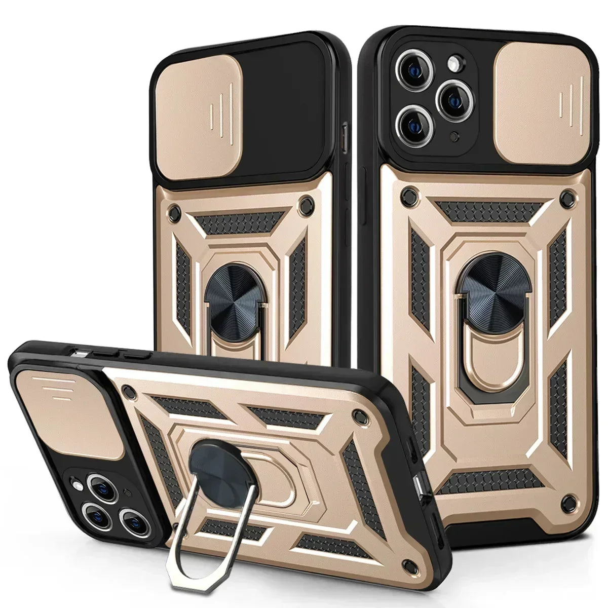 Cases For iPhone 16 Pro Max Plus | Shockproof Armor Slide Camera Lens Protection Cover