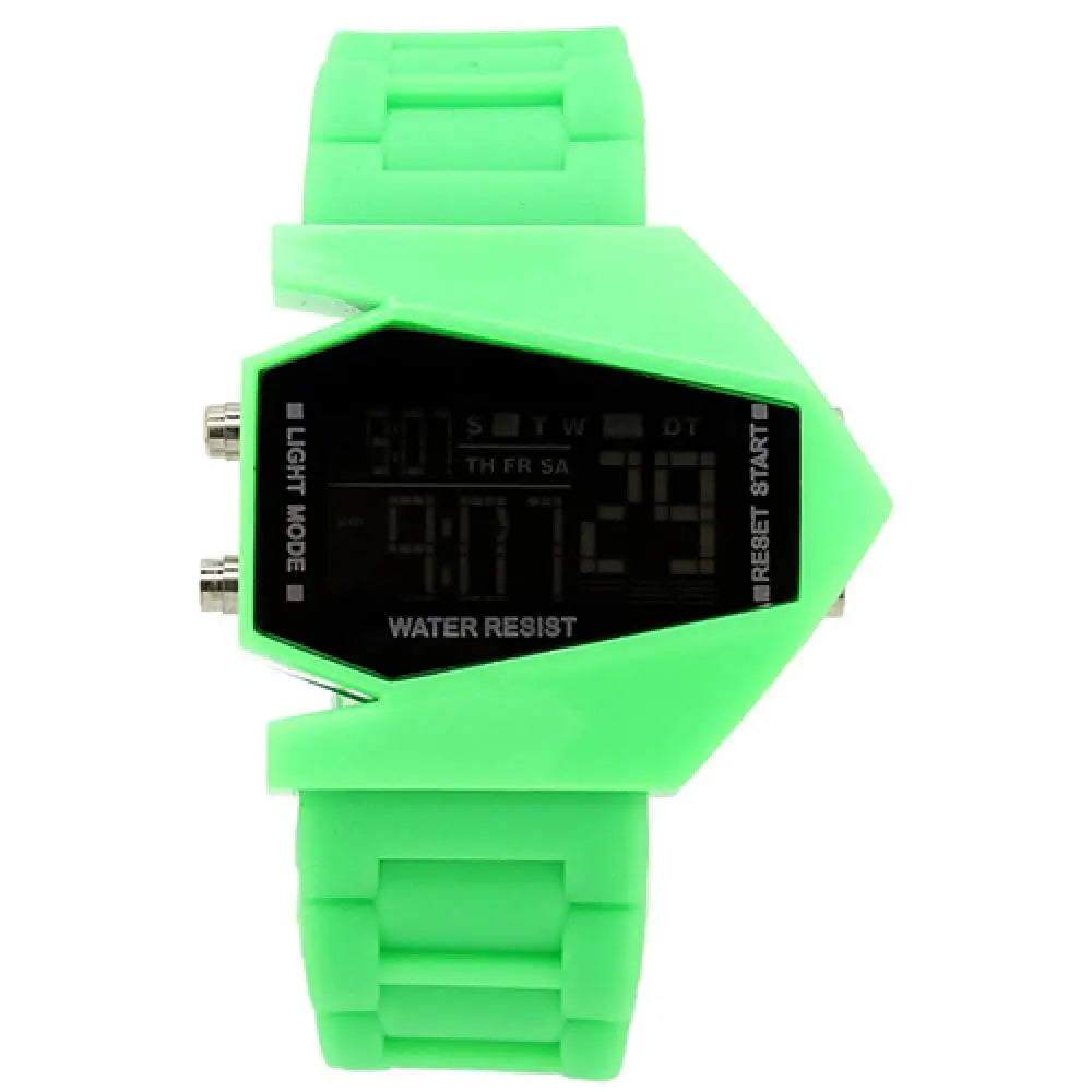 Creative Cool Men Wrist Watch Aircraft Oversized Design Light Digital Sports Plan Shaped Dial Wrist Watch
