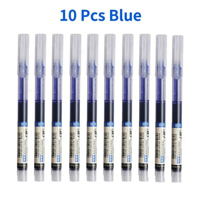 10Pcs/set | High Quality Needle Type Gel Pens | Straight Liquid Ballpoint Pen | Office Pen | For Professional Look | For Boss Look | Signing Pen