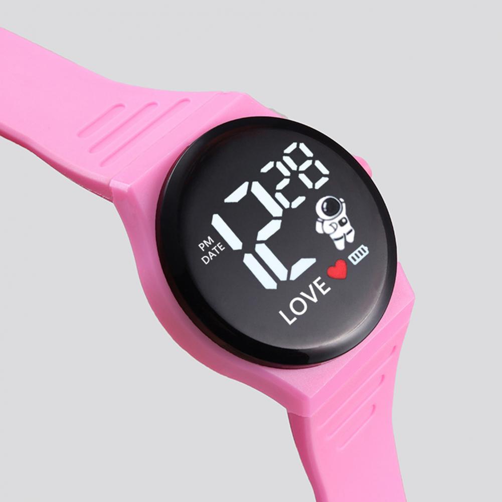 Silicone Wristband Watch Ergonomic Design Wristwatch Adjustable Led Electronic Watch Spaceman Pattern Soft Silicone for Men