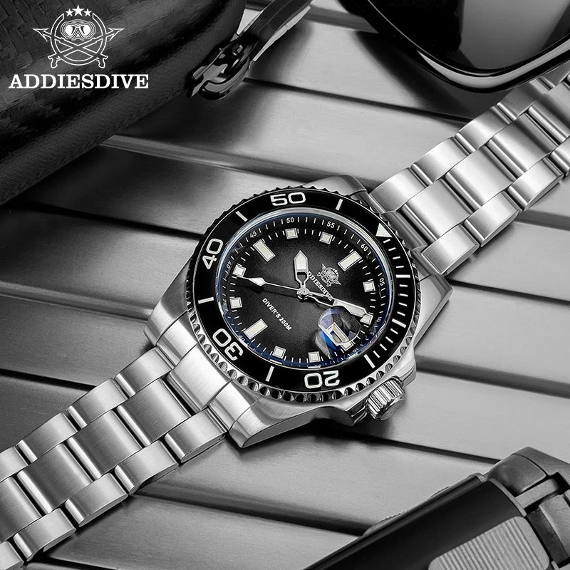 ADDIESDIVE 41mm Dive Watches For Men Ceramic Bezel BGW9 Waterproof Luminous Stainless Steel reloj hombre Colorful Dial Man Watch