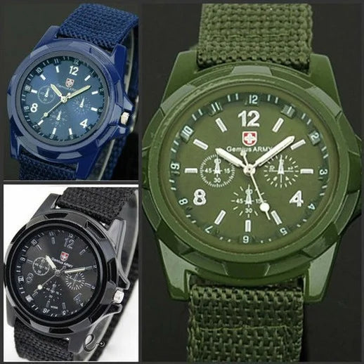 Fashion Nylon Strap Men's Watch Cloth Strap Military Watch Trendy Night Light Needle Sports Watch Men's and Women's Watch