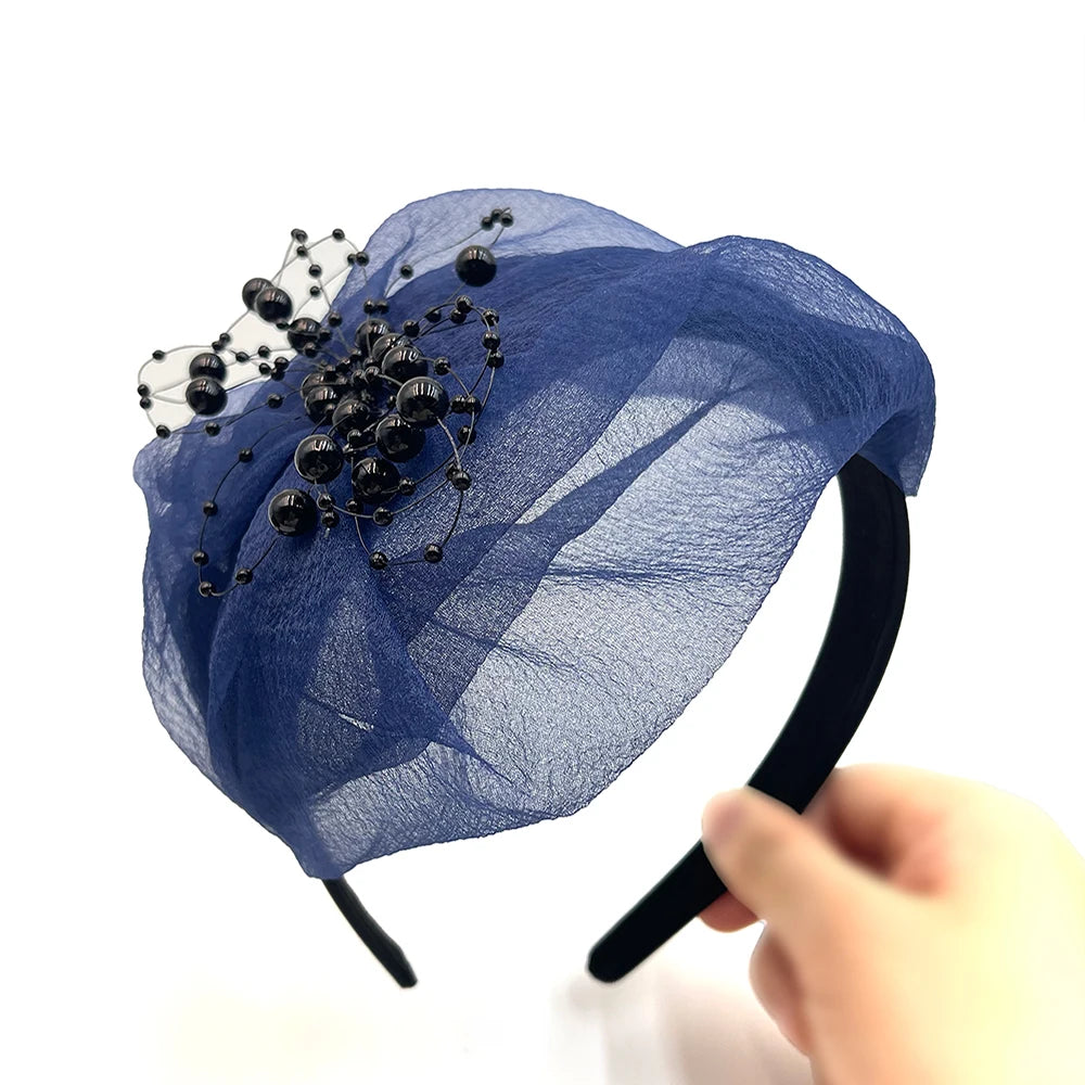 Fashionable and versatile dinner headpiece, half hat, breathable high headband, French top hat
