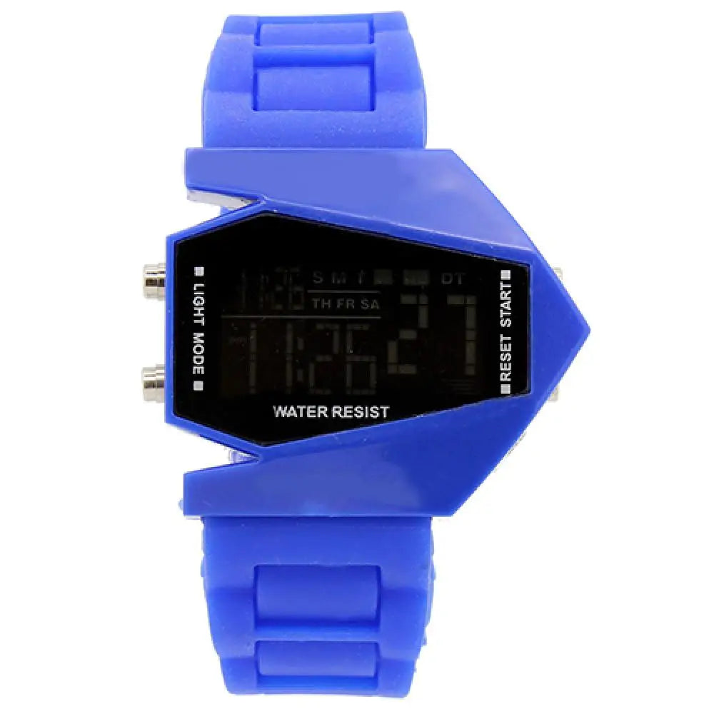 Creative Cool Men Wrist Watch Aircraft Oversized Design Light Digital Sports Plan Shaped Dial Wrist Watch