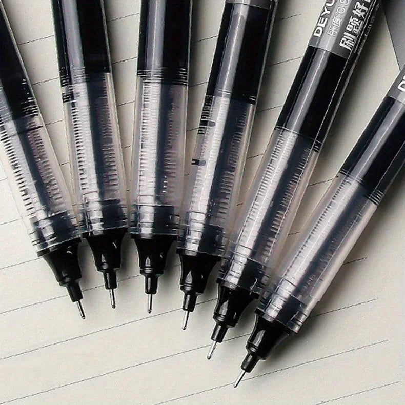 10Pcs/set | High Quality Needle Type Gel Pens | Straight Liquid Ballpoint Pen | Office Pen | For Professional Look | For Boss Look | Signing Pen
