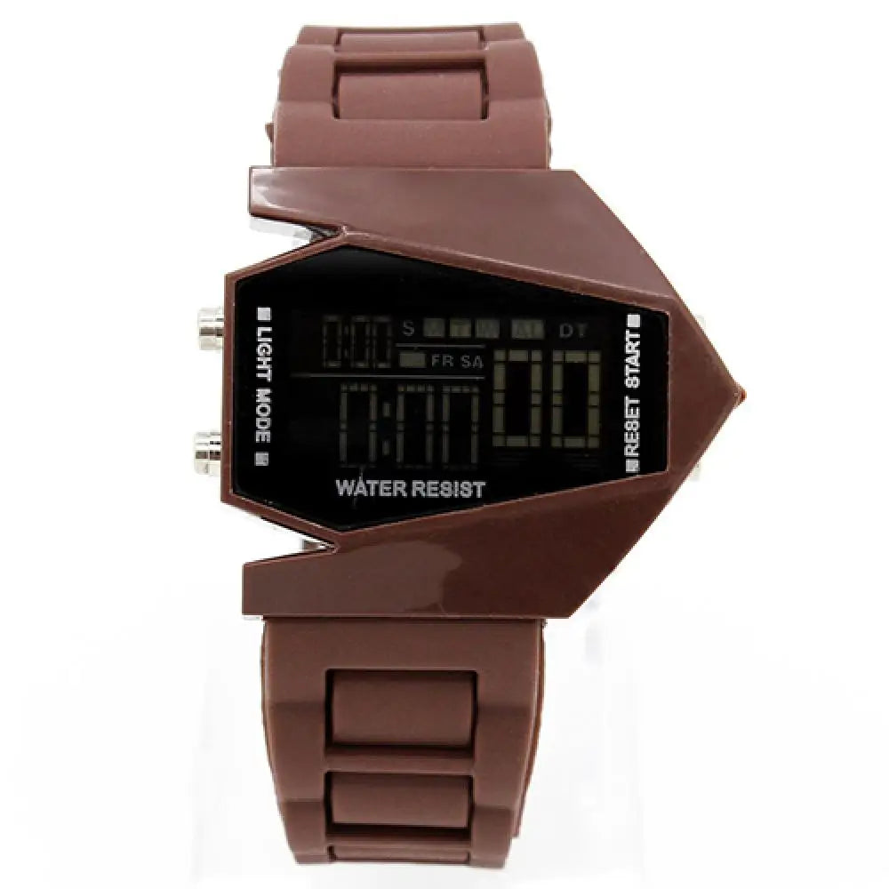 Creative Cool Men Wrist Watch Aircraft Oversized Design Light Digital Sports Plan Shaped Dial Wrist Watch