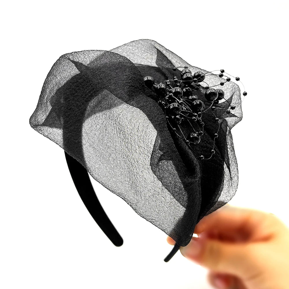Fashionable and versatile dinner headpiece, half hat, breathable high headband, French top hat