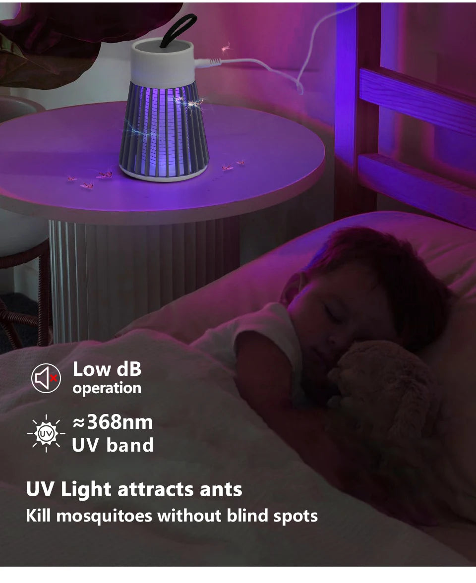 Electric Shock Mosquito Killer Lamp | USB 5V Fly Trap Zapper | Insect Killer Repellent | Bedroom / Outdoor Anti Mosquito Trap