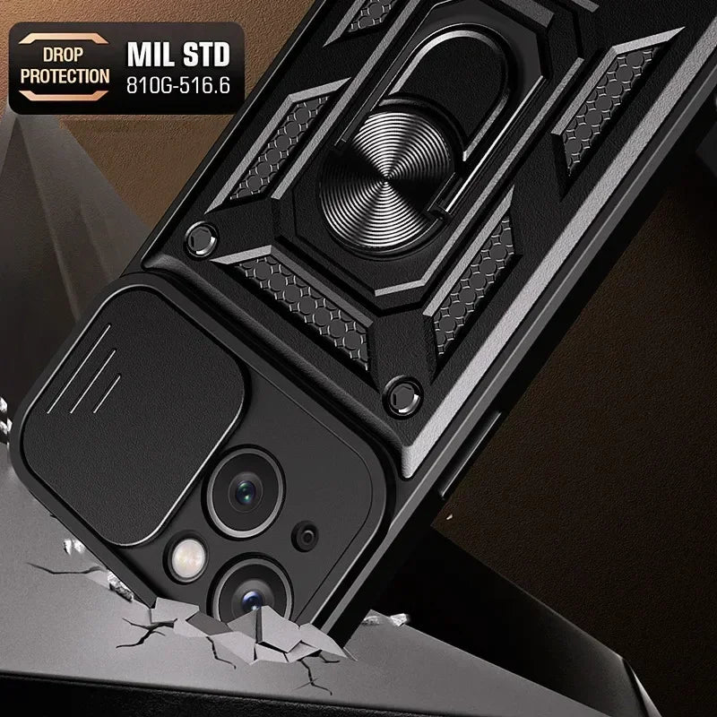 Cases For iPhone 16 Pro Max Plus | Shockproof Armor Slide Camera Lens Protection Cover