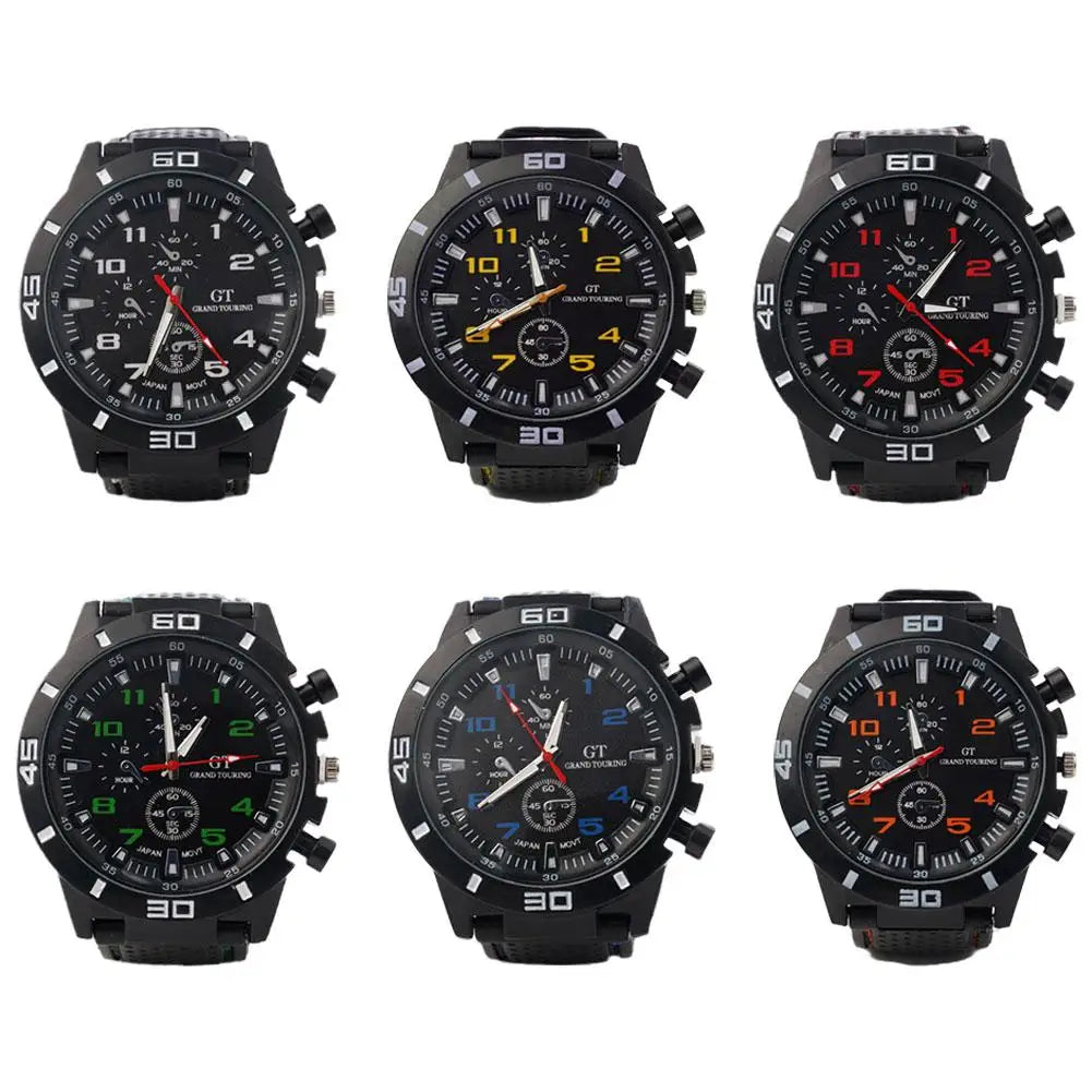 Luxury Business Men Watch Men's Fashion Watch Sports Big Dial Calendar Date Watches Digital Watches Soft Clock Shockproof