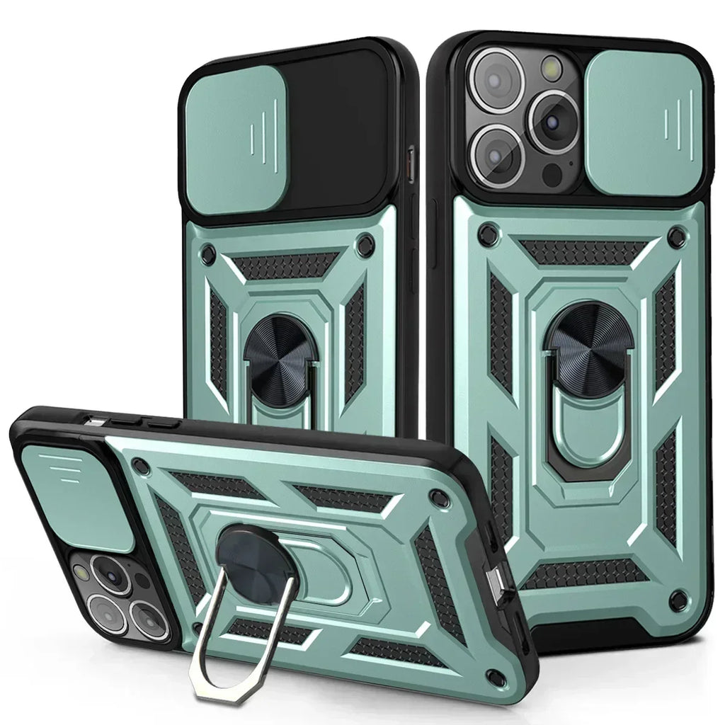Cases For iPhone 16 Pro Max Plus | Shockproof Armor Slide Camera Lens Protection Cover