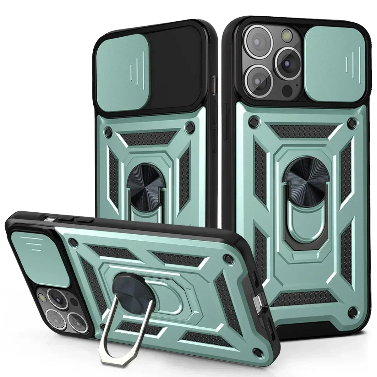 Cases For iPhone 16 Pro Max Plus | Shockproof Armor Slide Camera Lens Protection Cover