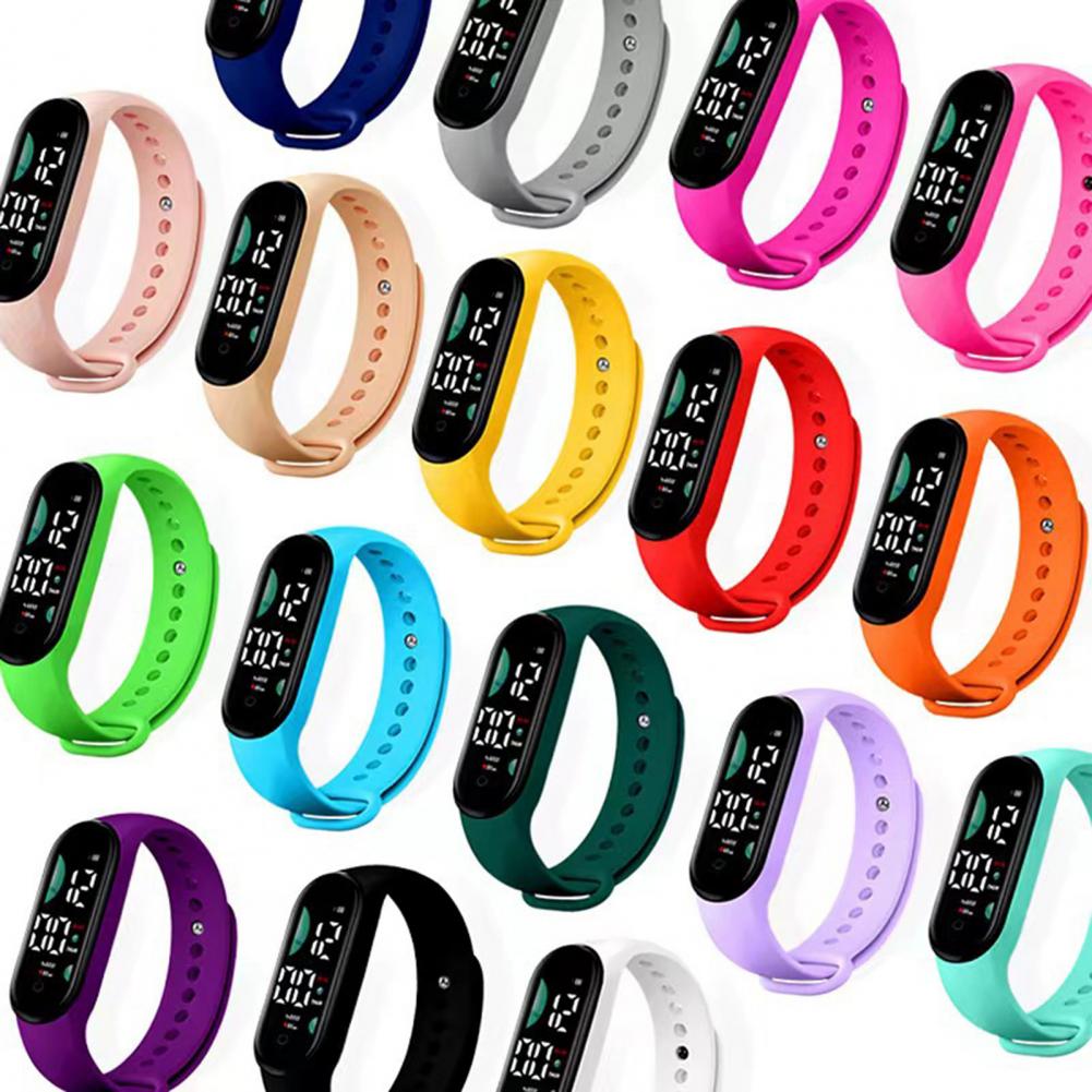 Hot !!M9 Electronic Watch LED Touch Control Waterproof Casual Multifunctional Week Time Display Men Women Unisex Sports Watch