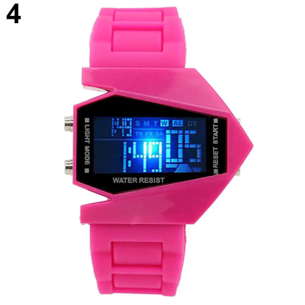 Creative Cool Men Wrist Watch Aircraft Oversized Design Light Digital Sports Plan Shaped Dial Wrist Watch