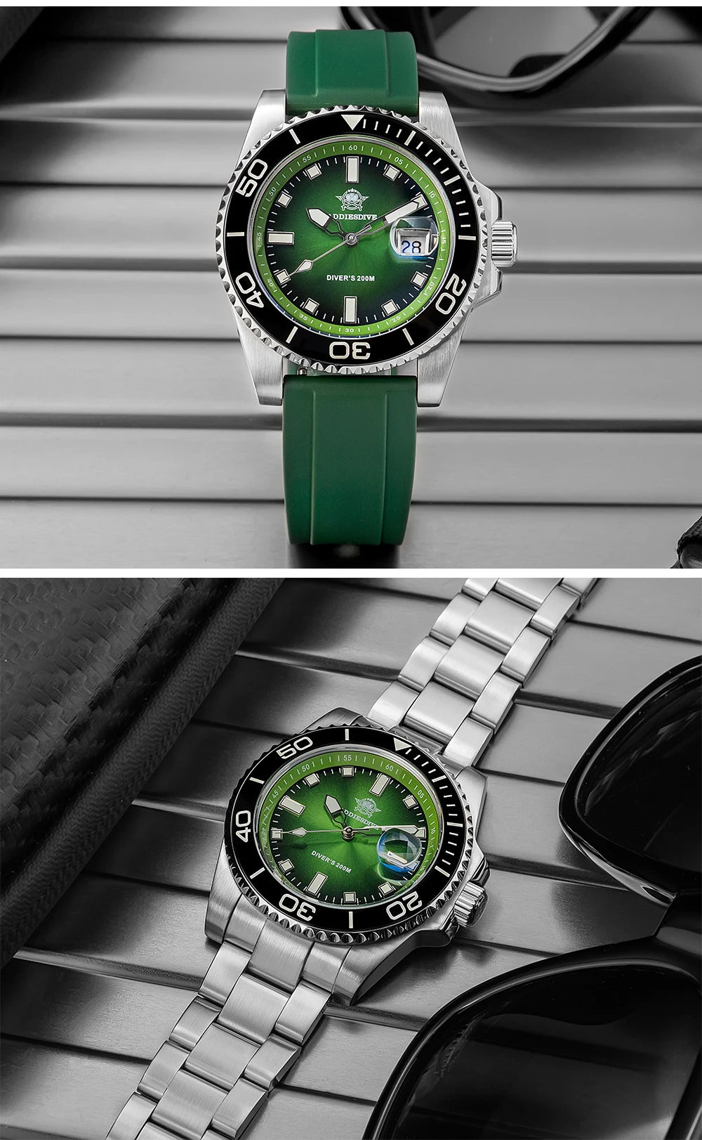 ADDIESDIVE 41mm Dive Watches For Men Ceramic Bezel BGW9 Waterproof Luminous Stainless Steel reloj hombre Colorful Dial Man Watch