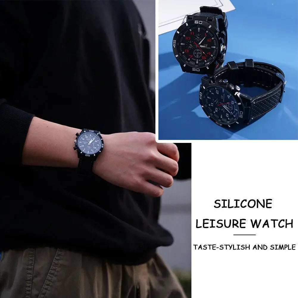 Luxury Business Men Watch Men's Fashion Watch Sports Big Dial Calendar Date Watches Digital Watches Soft Clock Shockproof