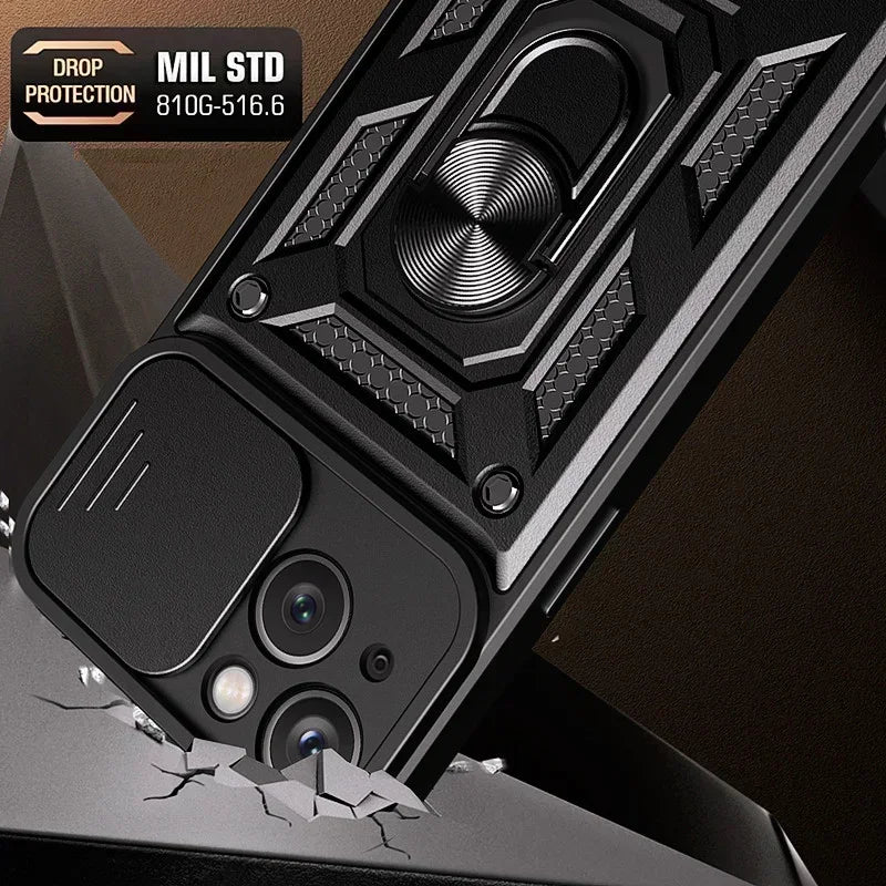 Cases For iPhone 16 Pro Max Plus | Shockproof Armor Slide Camera Lens Protection Cover