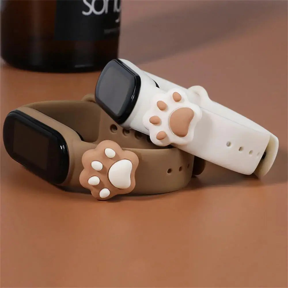 Cute 3D Cat's Paw Silicone Strap For Xiaomi Mi Band 7 6 5 4 3  Bracelet Sports Watch Wristband For Miband 7 6 5 4 3 Belt Correa
