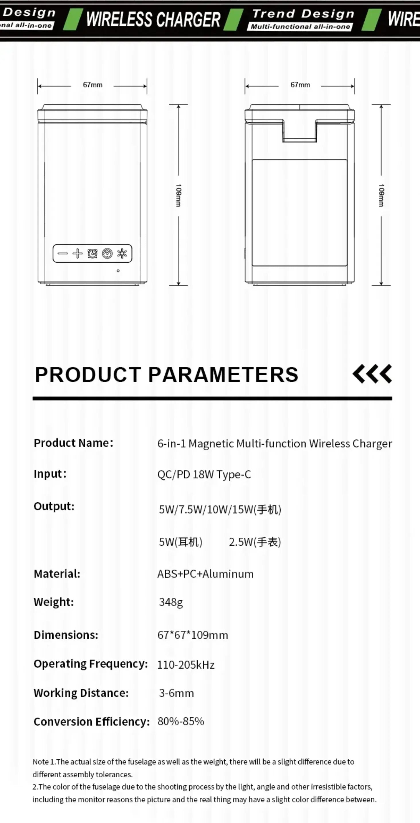 15W 6 in 1 Cartoon Pixel Magnetic Wireless Charger Foldable Bluetooth Speaker Alarm Clock For iPhone 16~12 iWatch Airpods 3 Pro