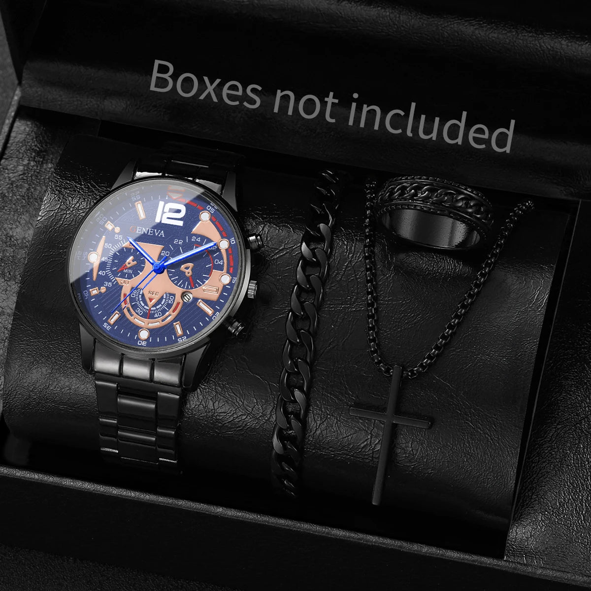 4PCS Men Business Watches Set Fashion Analog Quartz Watch for Mens Clock Reloj Hombre（Without Box）
