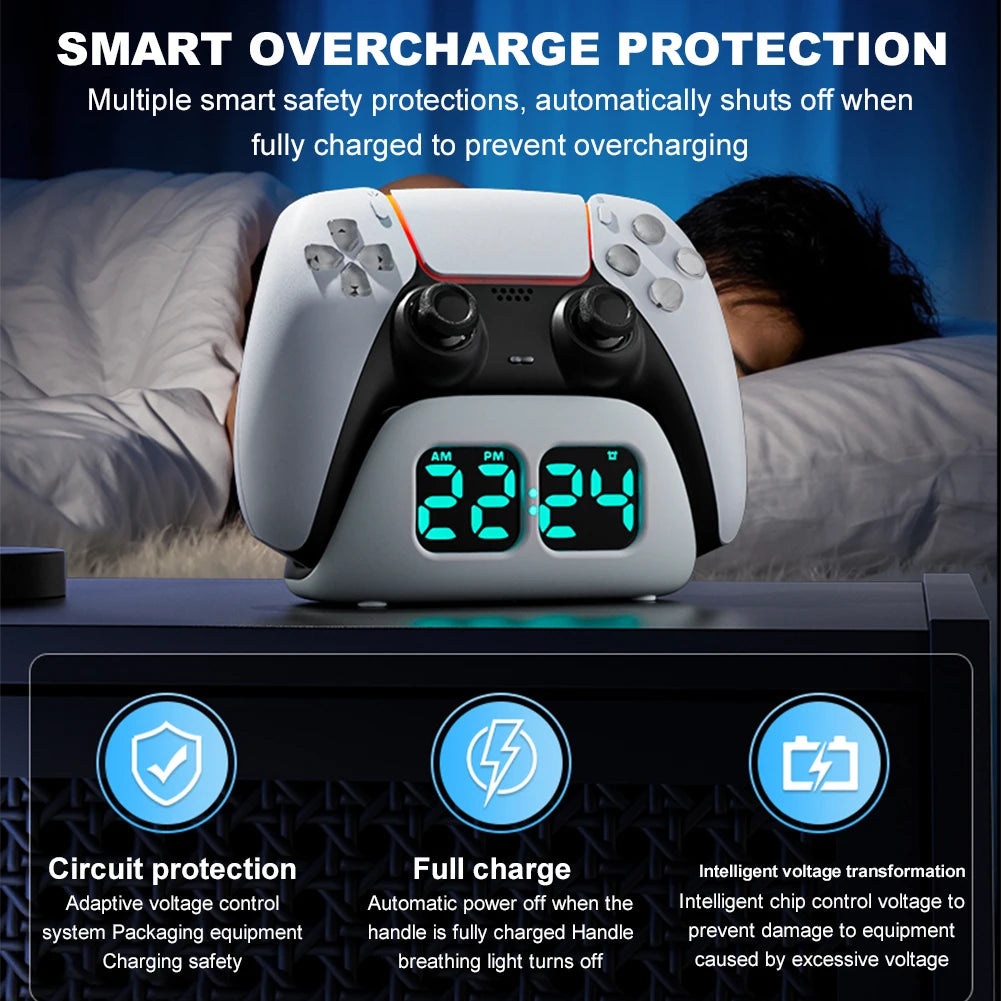 Charging Station Game Accessories Controller Charging Clock Base for PS 5 Accessories Kits