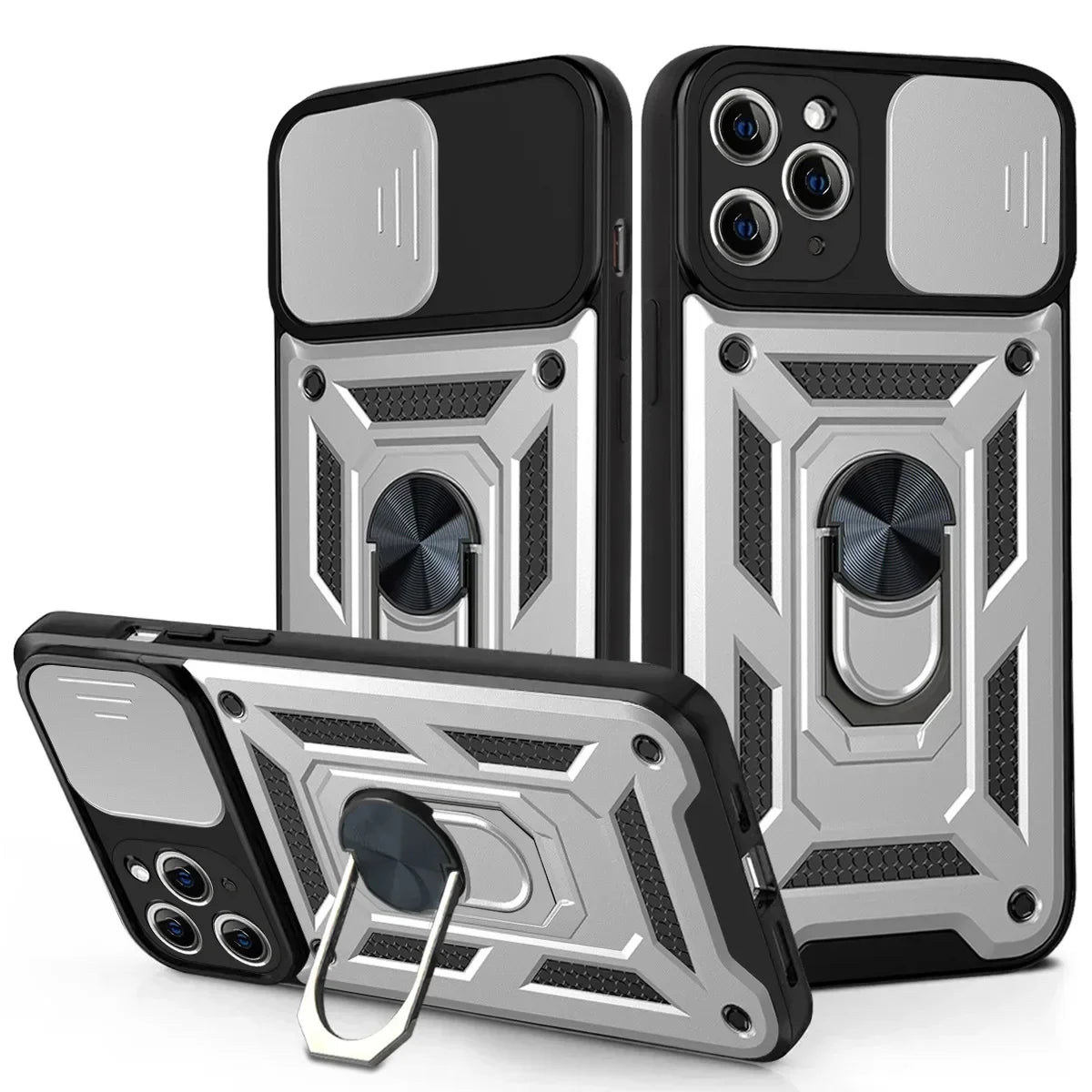 Cases For iPhone 16 Pro Max Plus | Shockproof Armor Slide Camera Lens Protection Cover