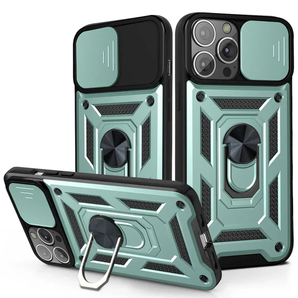 Cases For iPhone 16 Pro Max Plus | Shockproof Armor Slide Camera Lens Protection Cover