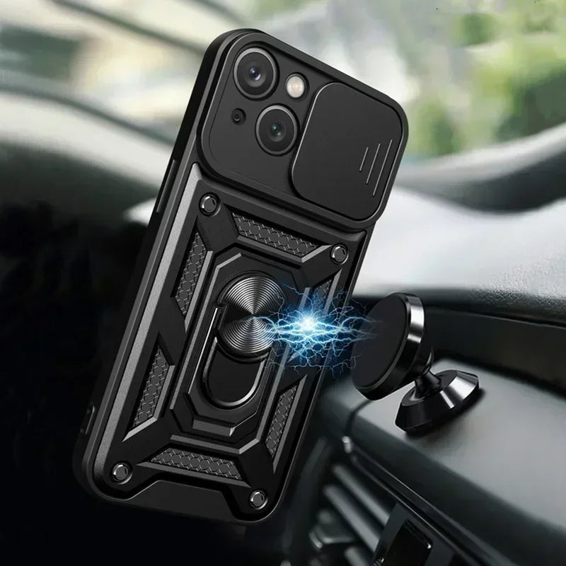 Cases For iPhone 16 Pro Max Plus | Shockproof Armor Slide Camera Lens Protection Cover