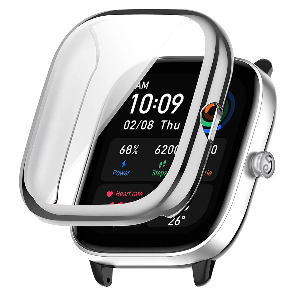 Full Screen Protector For Huami Amazfit GTS 4 Mini Electroplated TPU Protective Case Cover Shell Bumper